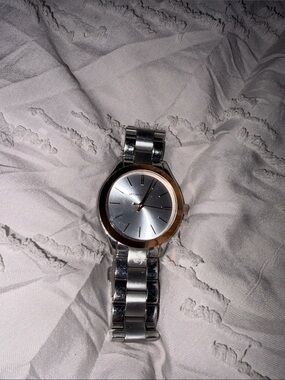 Michael Kors Silver and Gold Tone Stainless Steel Women's Watch